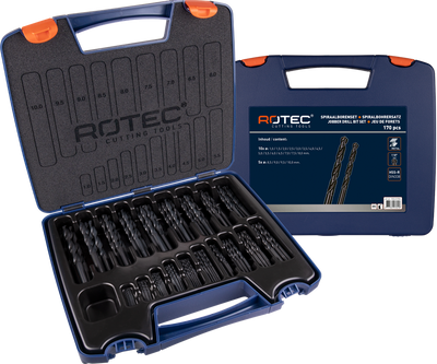 Rotec spiraalborenset 1-10x0.5mm hss 170-delig
