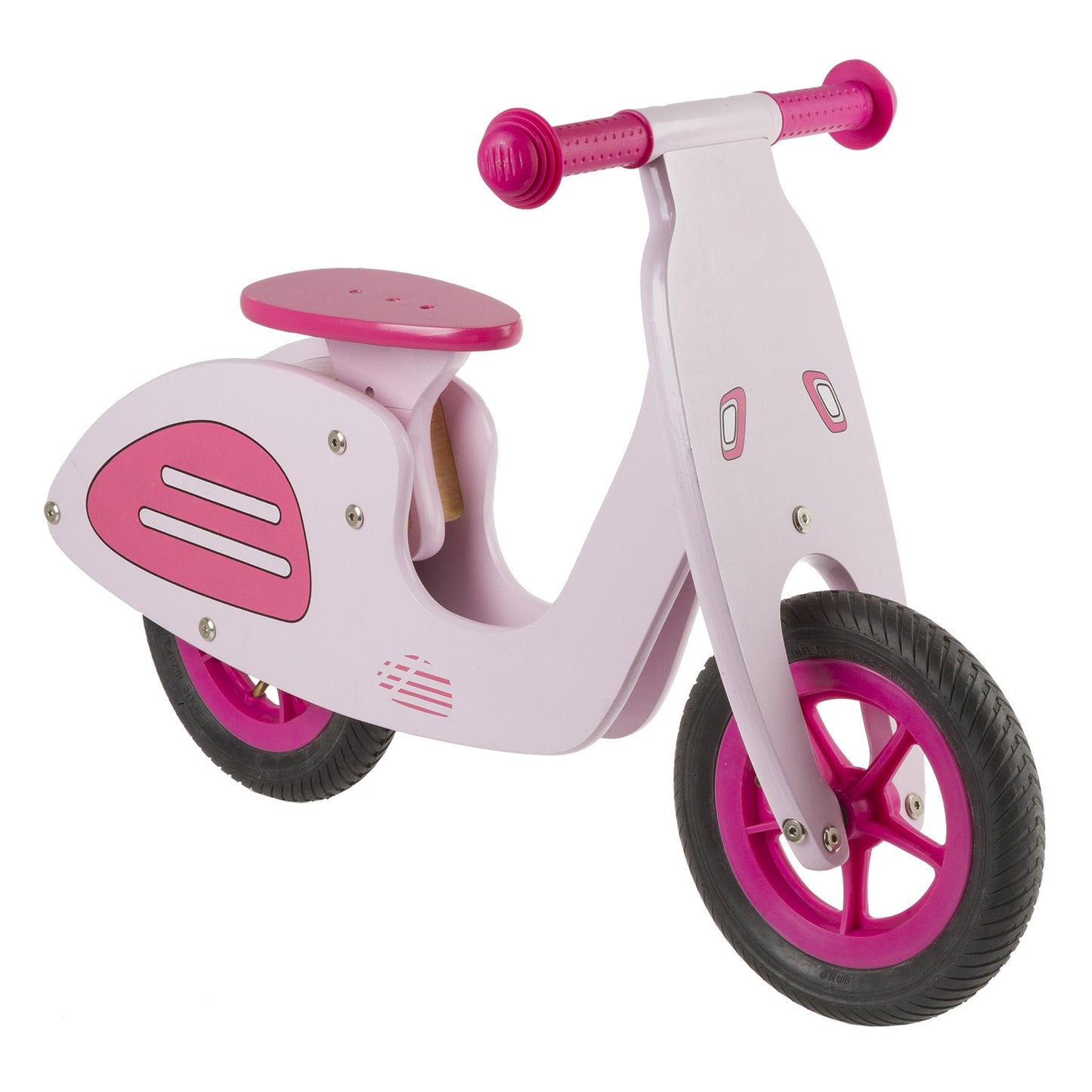 Loopfiets hout vespa roze