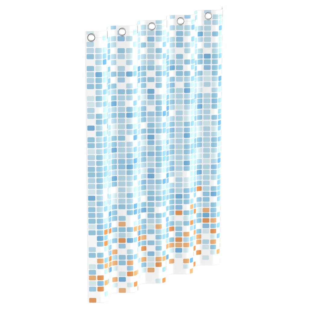 Eisl douchegordijn met mozaïek 200x180x0,2 cm blauw en oranje