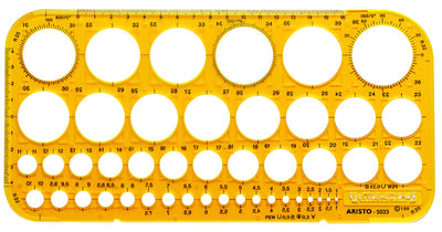 Aristo ar-5033 cirkelsjabloon 1-36 mm 45 cirkels