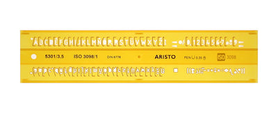 Aristo aristo ar-5301 3 lettersjabloon 3,5mm h-profiel schriftvorm b recht