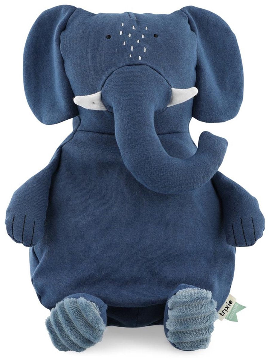Trixie knuffel - mrs. elephant - dieren pluche - olifant - eerste knuffel voor baby - 100% biologisch katoen - groot