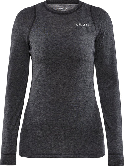 Craft - core wool merino ls tee - thermoshirt - dames - zwart - m