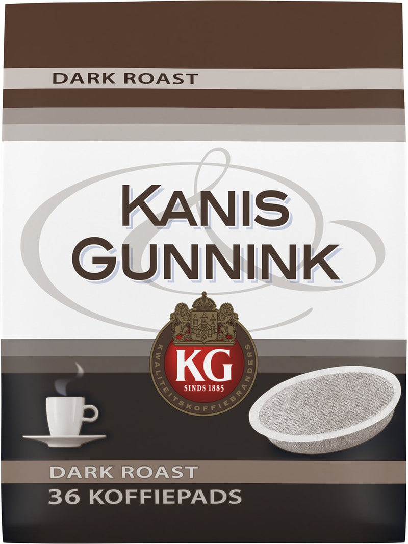 Kanis gunnink dark roast koffiepads - 10 x 36 pads