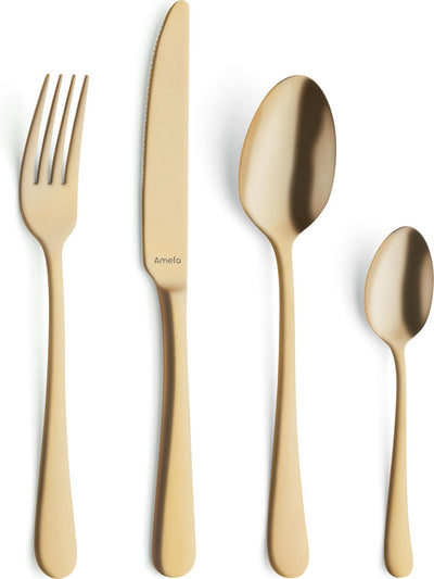 Amefa austin goud – 24-delige bestekset – 6 personen – pvd mat – 18 0 chroomstaal – cadeauverpakking