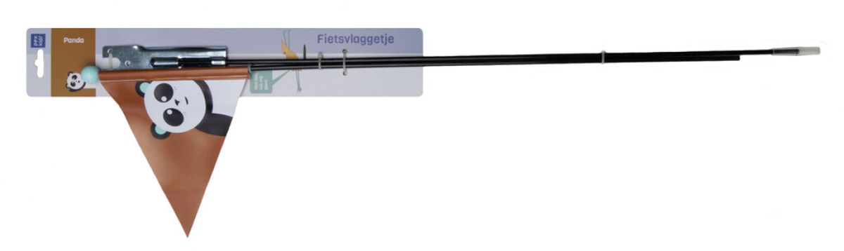 Beveiligingsvlag Pexkids Panda Braun met een Panda -print