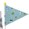 Beveiligingsvlag Pexkids Rocket Blue met raketafdruk