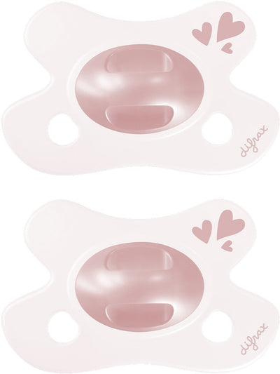 Difrax fopspeen natural - newborn - hartje - lichtroze - 2 stuks