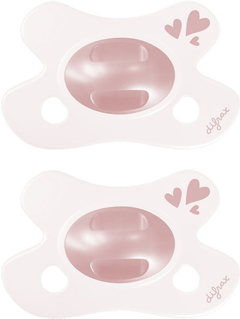 Difrax natural fopspeen - newborn - hartje - lichtroze - 2 stuks