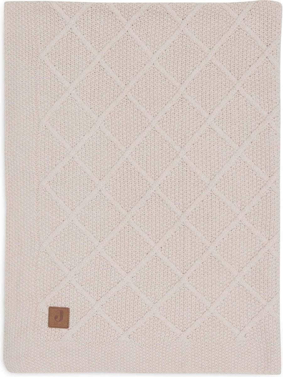 Jollein deken ledikant 100x150cm check knit oatmeal