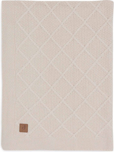 Jollein - deken ledikant 100x150cm - dekentje baby - check knit oatmeal