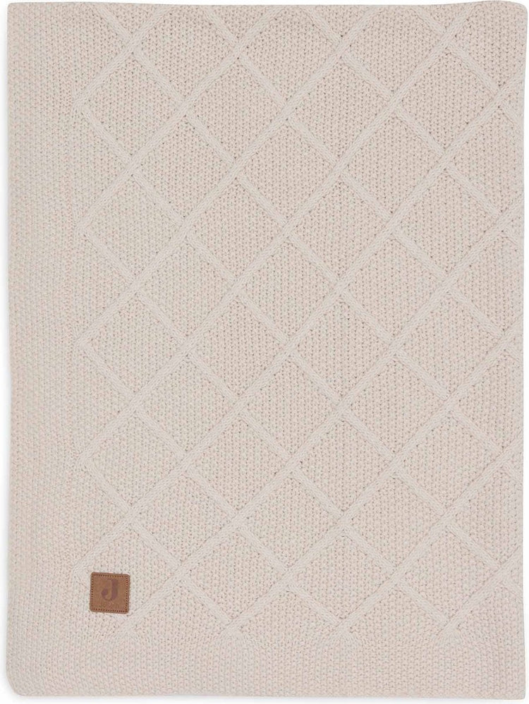 Jollein - deken ledikant 100x150cm - dekentje baby - check knit oatmeal