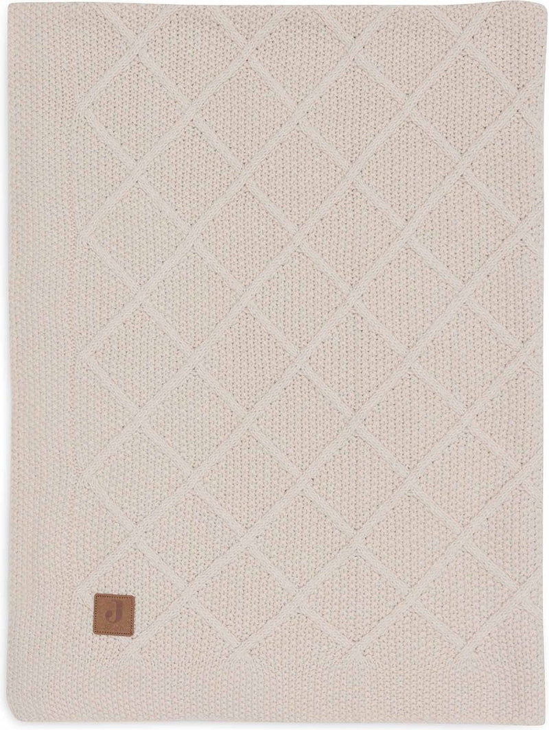 Jollein - deken ledikant 100x150cm - dekentje baby - check knit oatmeal