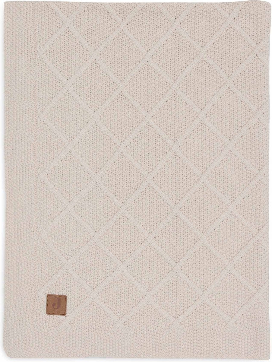 Jollein deken wieg 75x100cm check knit oatmeal