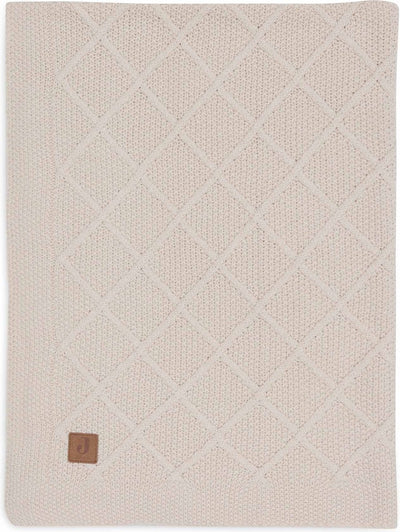 Jollein - deken wieg 75x100cm - wiegdeken, wiegdekentje, dekentje baby - check knit oatmeal