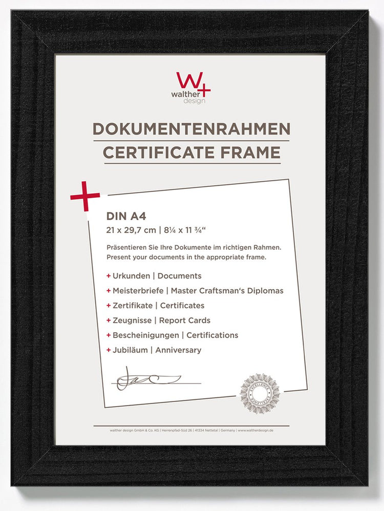 Walther home - houten lijst - fotoformaat 21x29,7 cm (din a4) - zwart