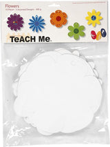 Creotime knutselset flowers 20 cm karton wit 15 stuks - afbeelding 1