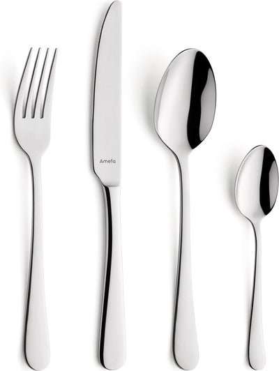Amefa austin – bestekset – 24-delig – 6 personen – hoogglans gepolijst – zilverkleurig – vaatwasmachinebestendig