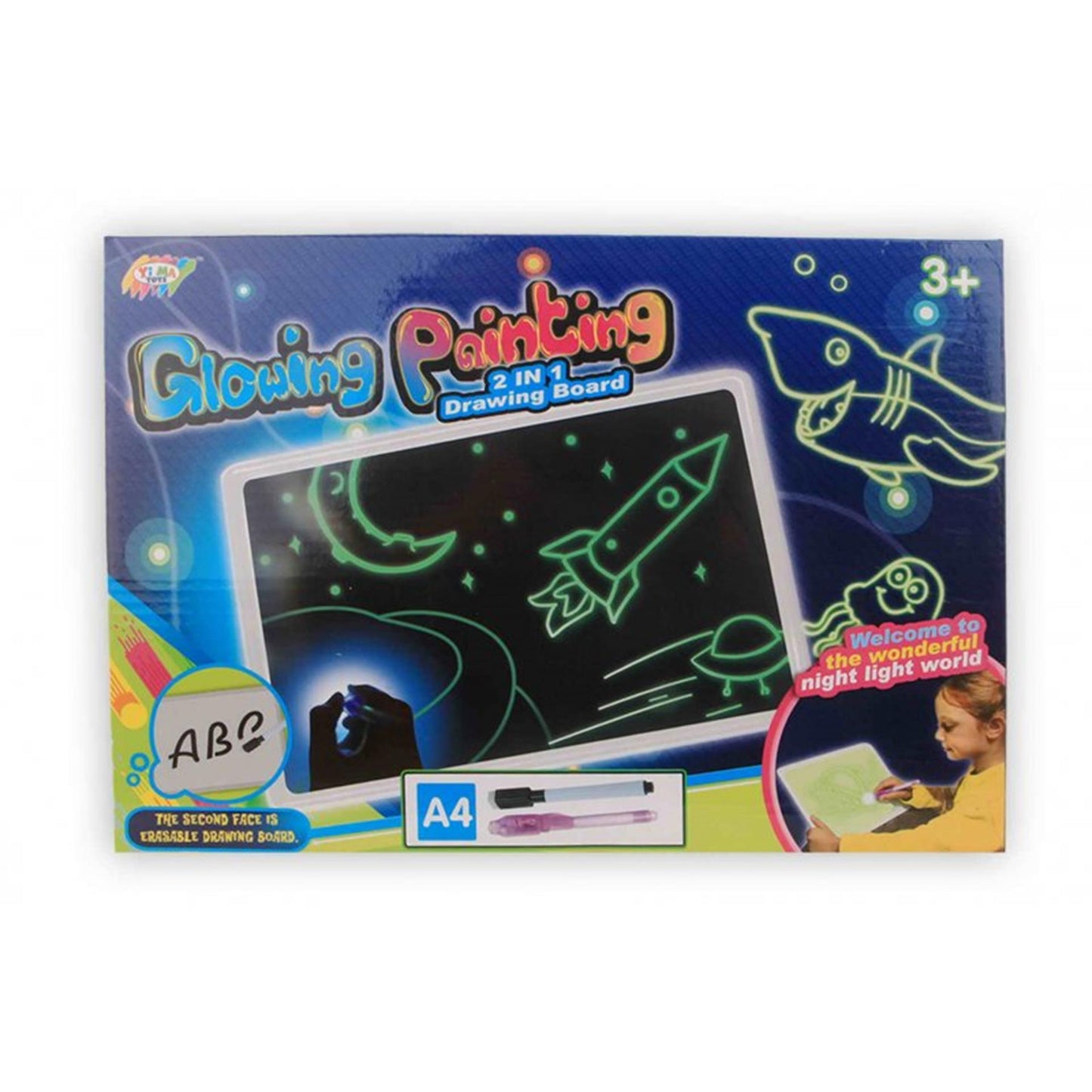 Tekenbord glowing painting a4-formaat