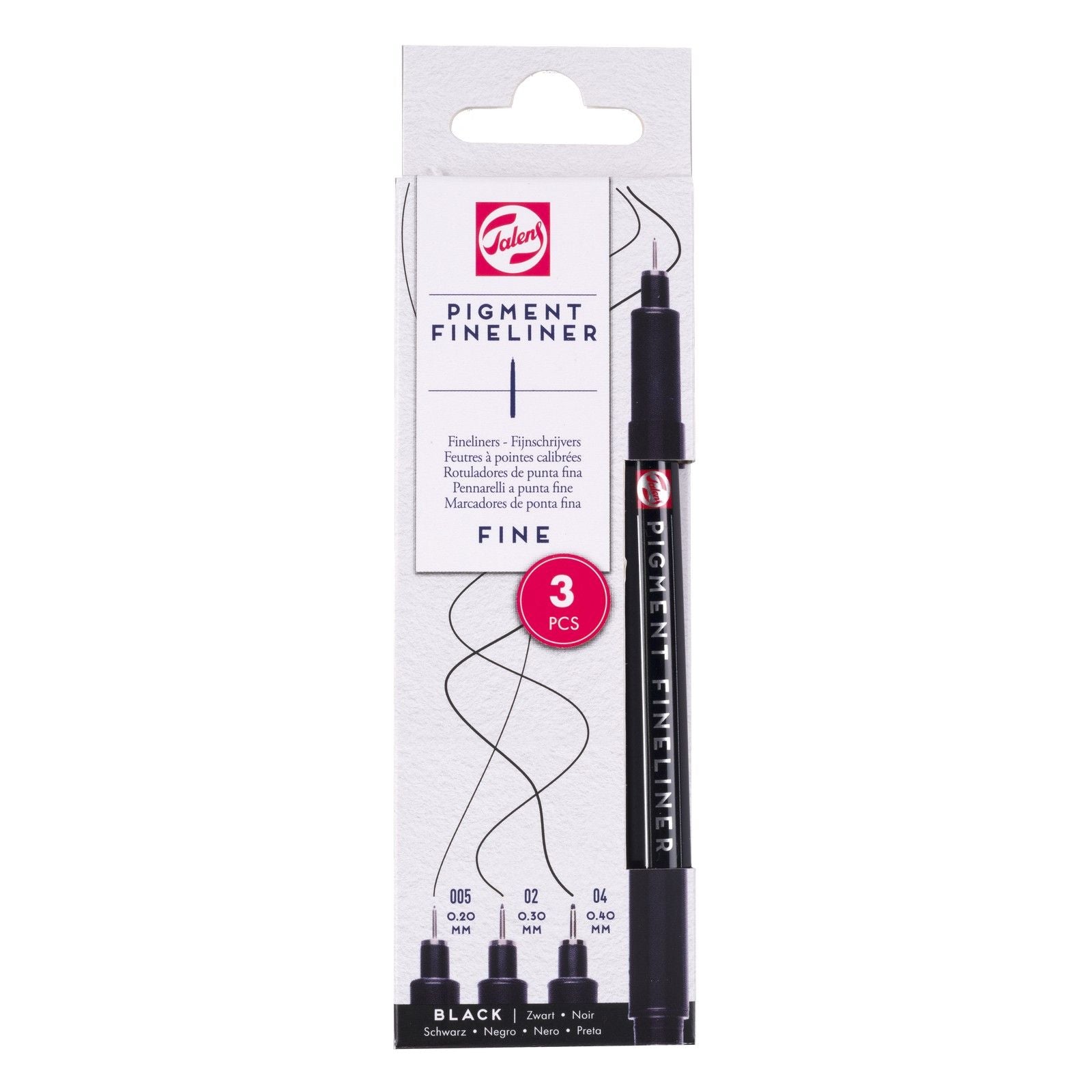 Talens • pigment fineliner set fijn, 3 stuks