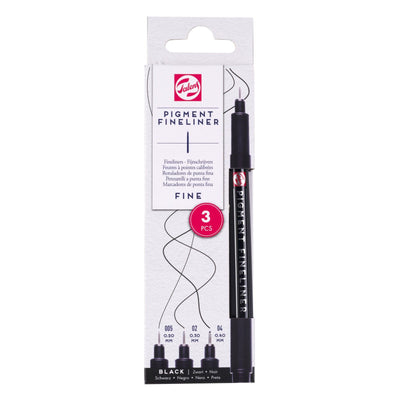 Talens • pigment fineliner set fijn, 3 stuks