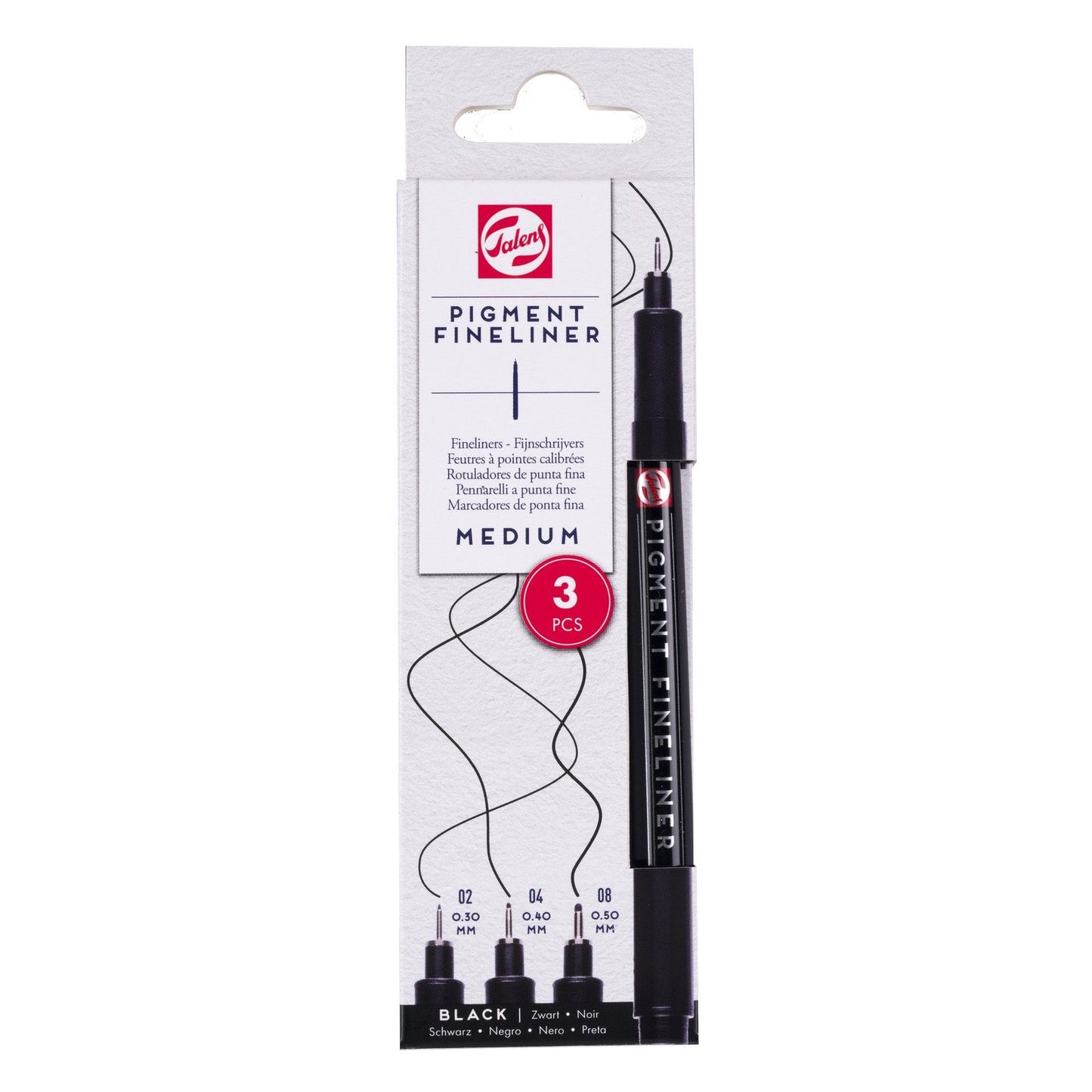 Talens • pigment fineliner set medium, 3 stuks