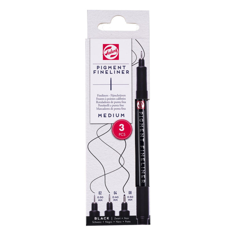 Talens • pigment fineliner set medium, 3 stuks
