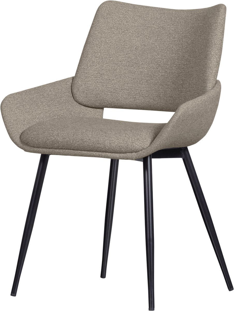 Woood parade eetkamerstoel - melange stof - zand beige - 83x58x55 cm