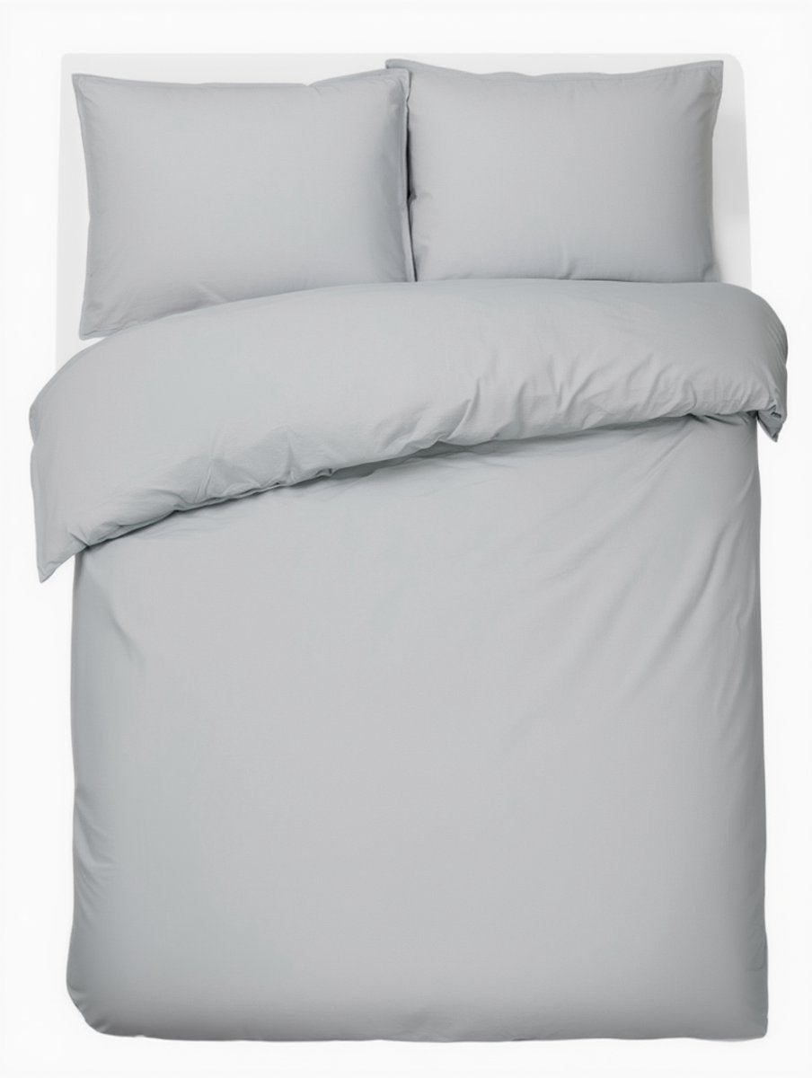 Hush. living hush living - dekbedovertrek 100% katoen - 144tc - soepel en ademend - 240x220+20cm - 2 x 60x70cm kussenslopen - met bevestigingslusjes - lichtgrijs