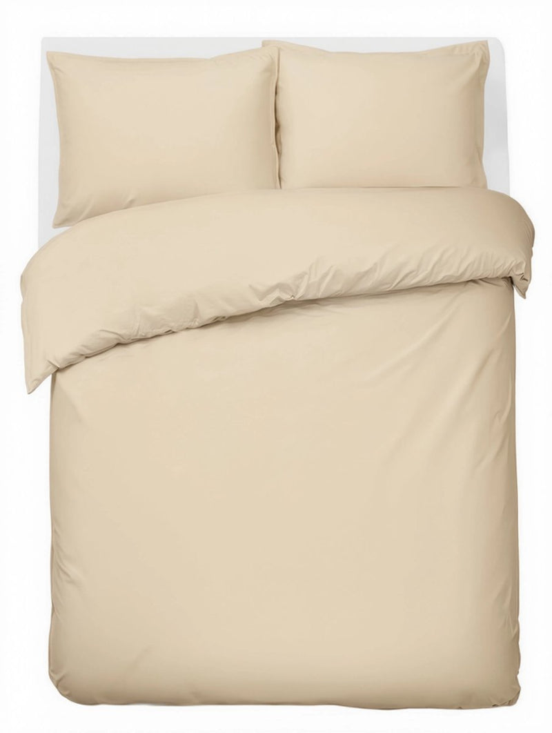 Hush. living hush living dekbedovertrek - 100% katoen - 144tc - soepel en ademend - 200x220+20cm - 2 x 60x70cm kussenslopen - met bevestigingslusjes - zand