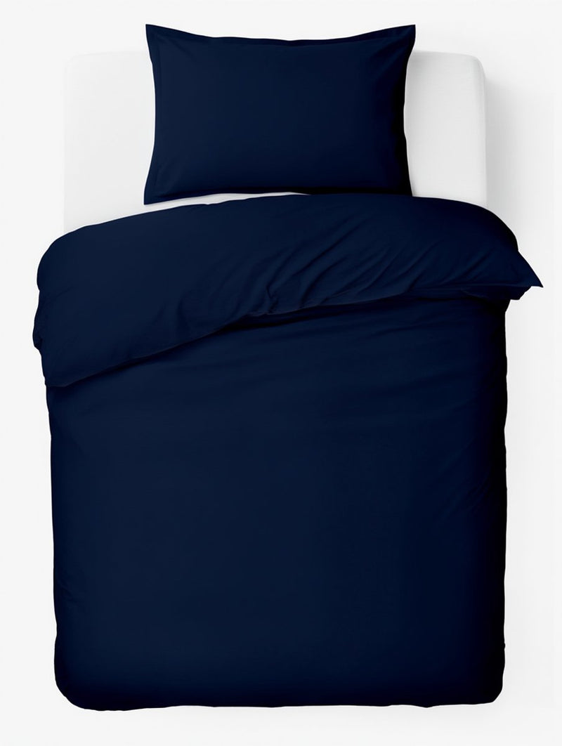 Hush. living hush living dekbedovertrek percale - 100% katoen - 200tc - extra fris en koel - sterk en slijtvast - 140x220+20cm - 60x70cm kussensloop - met bevestigingslusjes - navy