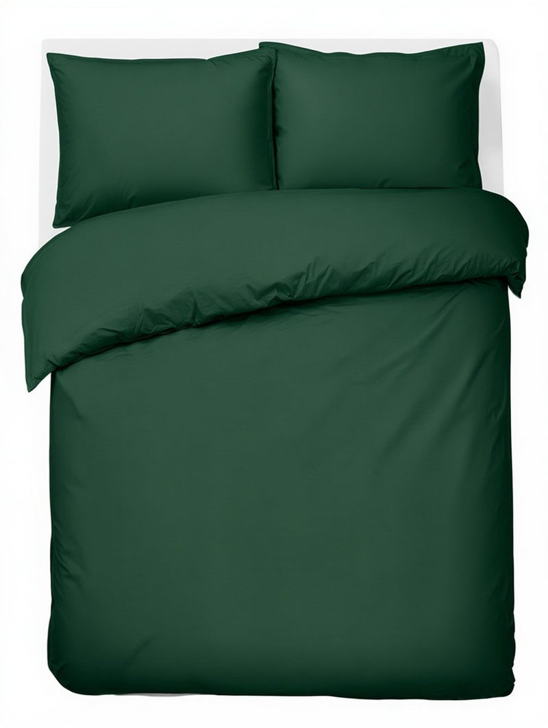 Hush. living hush living dekbedovertrek - 100% katoen - 144tc - soepel en ademend - 200x220+20cm - 2 x 60x70cm kussenslopen - met bevestigingslusjes - donkergroen