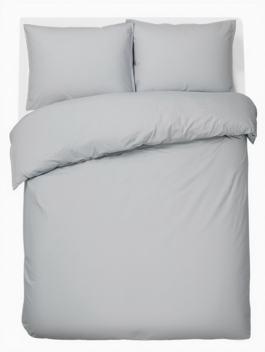 Hush. living hush living - dekbedovertrek percale 100% katoen - 200tc - extra fris en koel - sterk en slijtvast - 240x220+20cm - 2 x 60x70cm kussenslopen - met bevestigingslusjes - lichtgrijs
