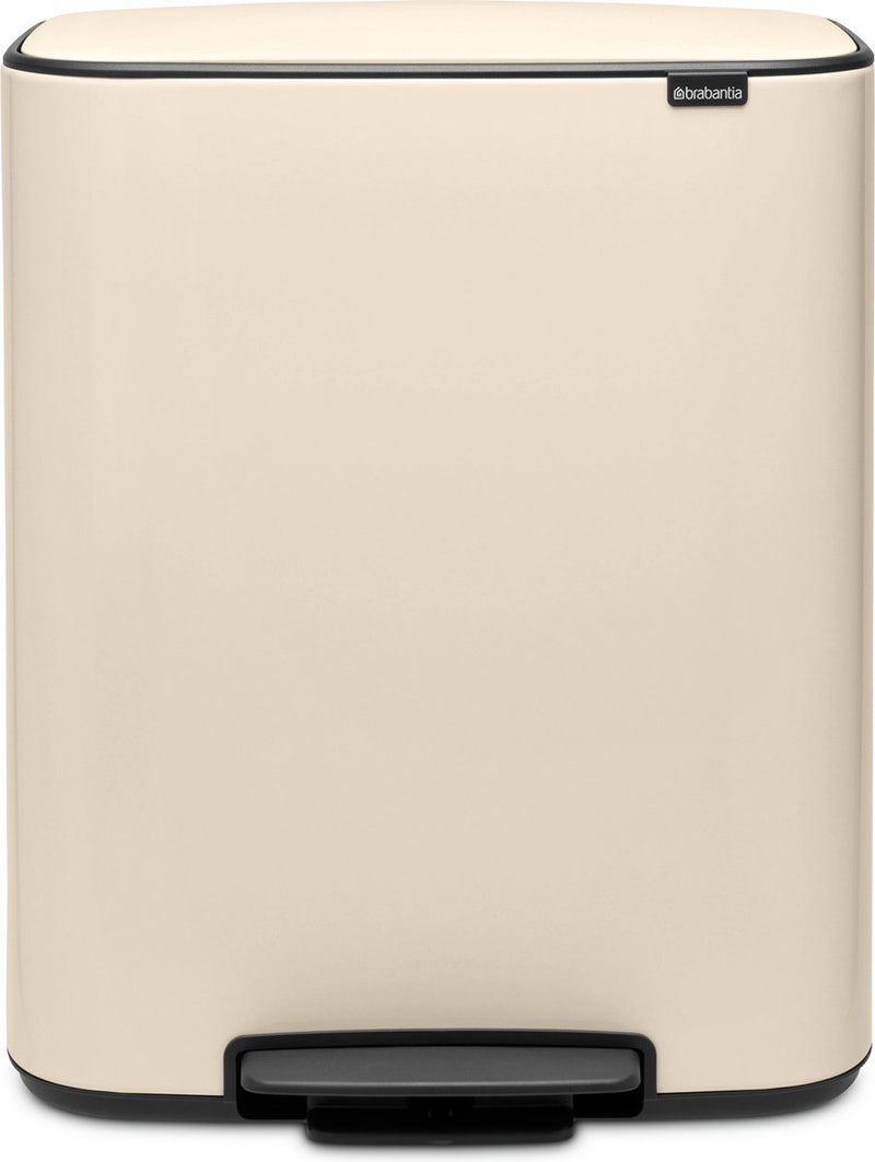 Brabantia bo prullenbak - 60 liter - 1 vak - soft beige