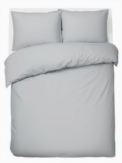Hush. living hush living - dekbedovertrek 100% katoen - 144tc - soepel en ademend - 200x220+20cm - 2 x 60x70cm kussenslopen - met bevestigingslusjes - lichtgrijs
