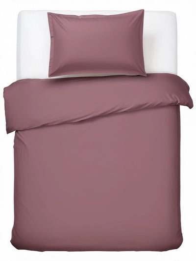 Hush. living hush living - dekbedovertrek 100% katoen - 144tc - soepel en ademend - 140x220+20cm - 60x70cm kussensloop - met bevestigingslusjes - bordeaux