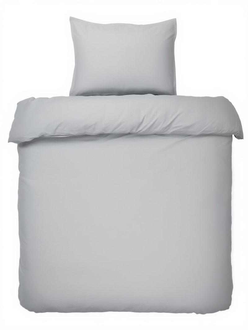 Hush. living hush living dekbedovertrek - 100% katoen - 144tc - soepel en ademend - 140x220+20cm - 60x70cm kussensloop - met bevestigingslusjes - lichtgrijs