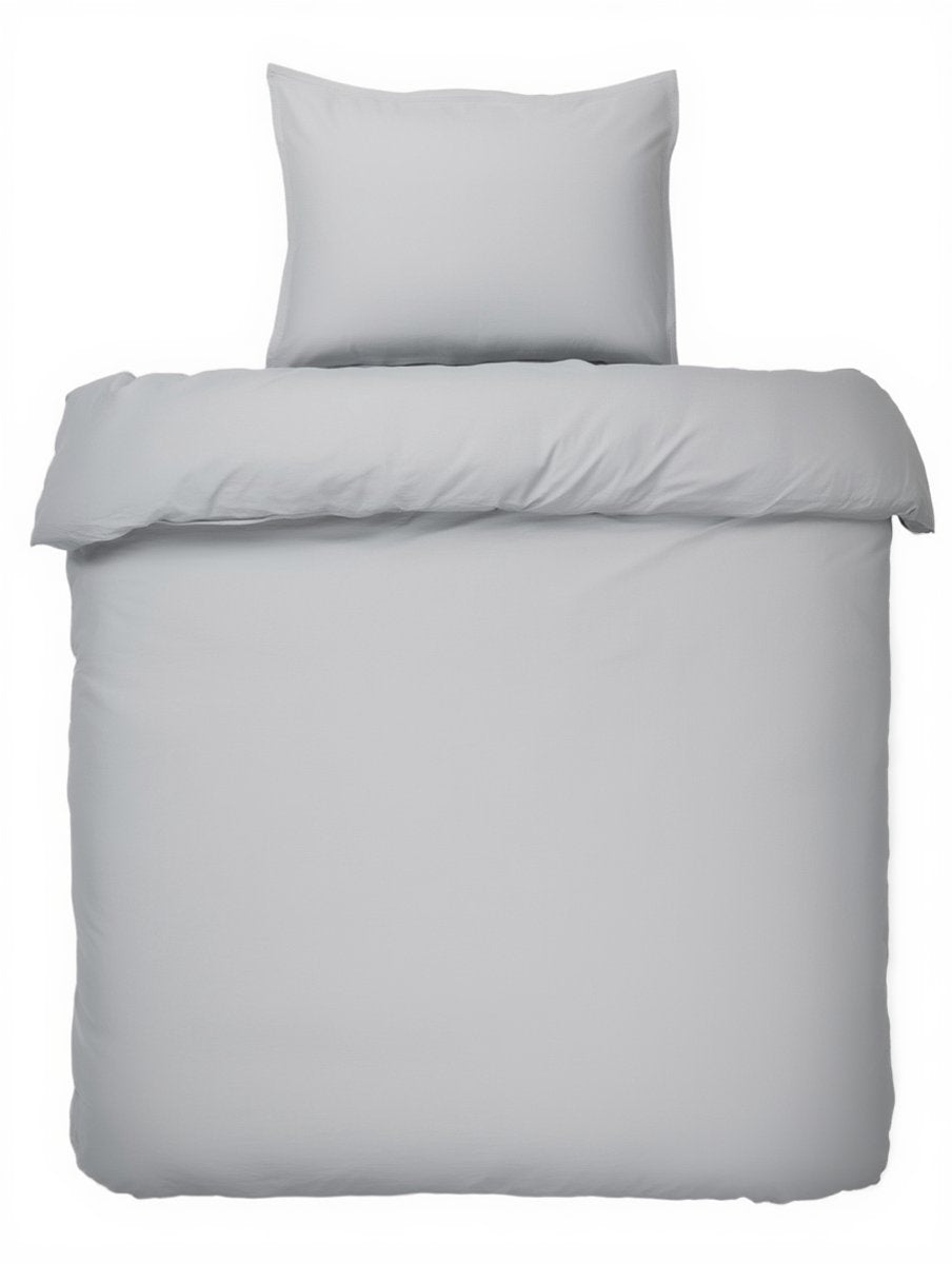 Hush. living hush living - dekbedovertrek percale 100% katoen - 200tc - extra fris en koel - sterk en slijtvast - 140x220+20cm - 60x70cm kussensloop - met bevestigingslusjes - lichtgrijs