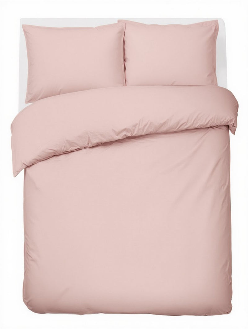Hush. living hush living dekbedovertrek percale - 100% katoen - 200tc - extra fris en koel - sterk en slijtvast - 240x220+20cm - 2 x 60x70cm kussenslopen - met bevestigingslusjes - oudroze