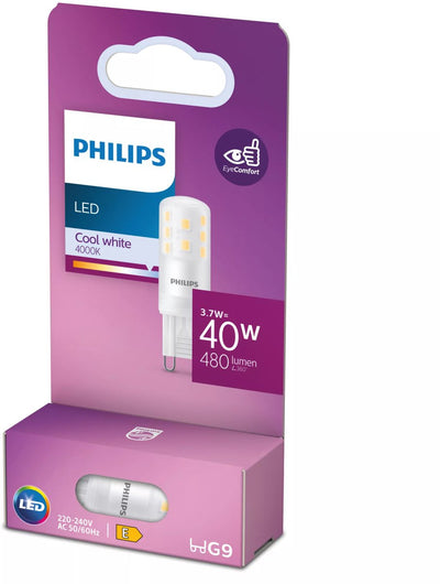 Philips led energiezuinige capsule transparant - 40 w - g9 - koelwit licht - bespaar op energiekosten