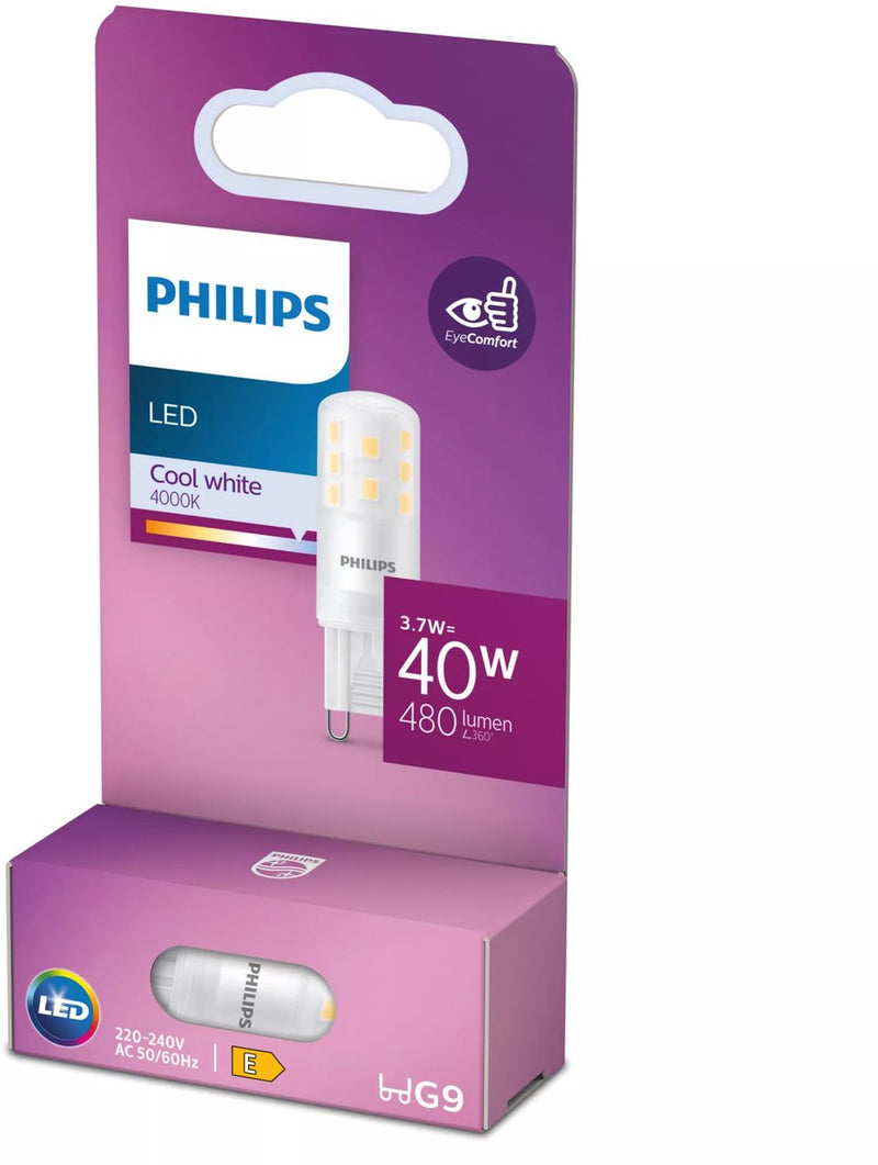 Philips led energiezuinige capsule transparant - 40 w - g9 - koelwit licht - bespaar op energiekosten