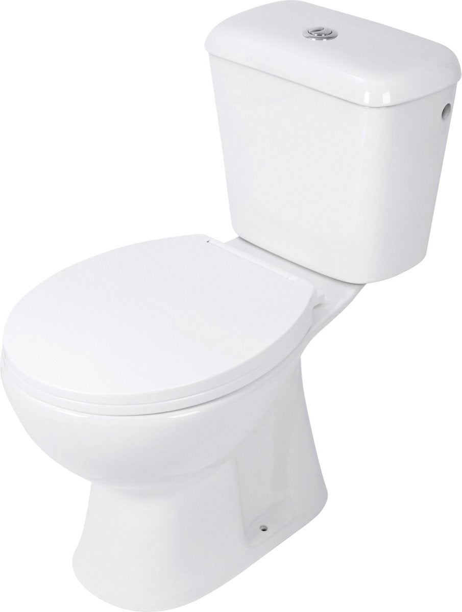 Differnz toiletpot duoblok staand achter onder onderuit wit