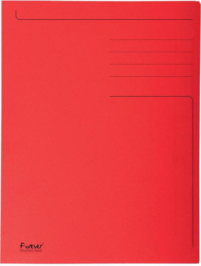 Exacompta 50x forever® bedrukte map met 3 kleppen - 280gm2 - 24x32 cm voor a4 - rood - 448003e