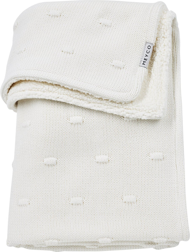 Meyco baby knots teddy wiegdeken - offwhite - 75x100cm - 2.0 tog