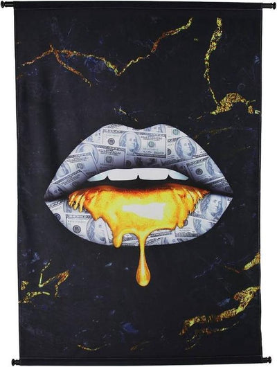Hd collection wanddoek dollar zwart 105x3x136cm