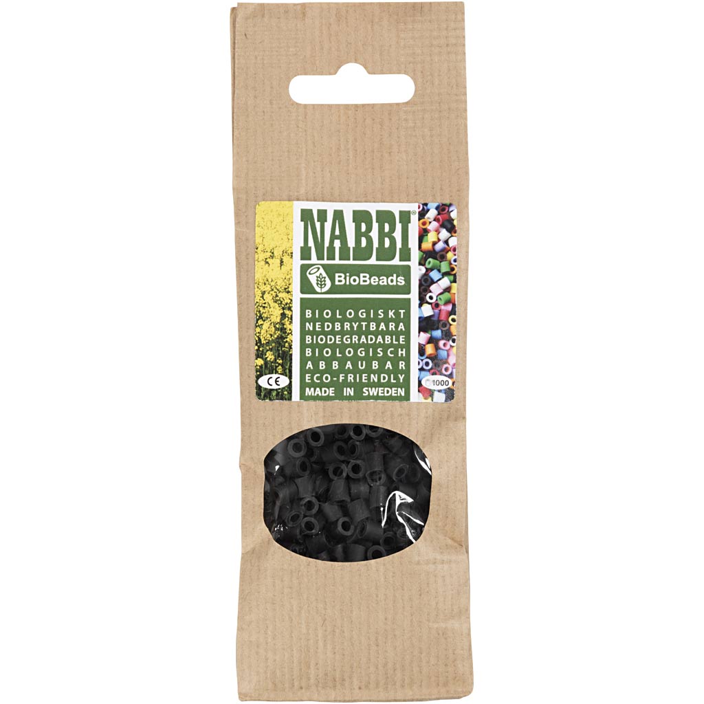 Creativ company nabbi biobeads 5x5mm zwart - 1000st.