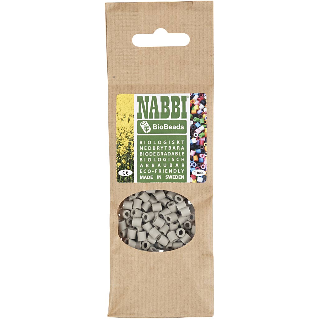 Creativ company nabbi biobeads 5x5mm grijs - 1000st.