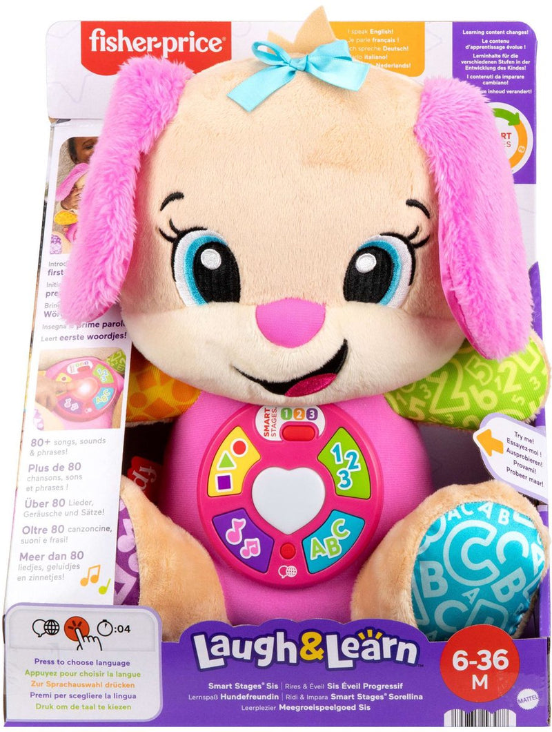 Fisher-price leerplezier meegroeispeelgoed zusje - roze muzikale knuffel