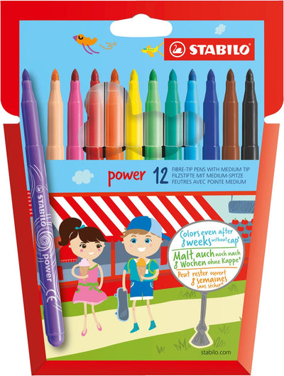 Stabilo power - viltstift - set met 12 stuks