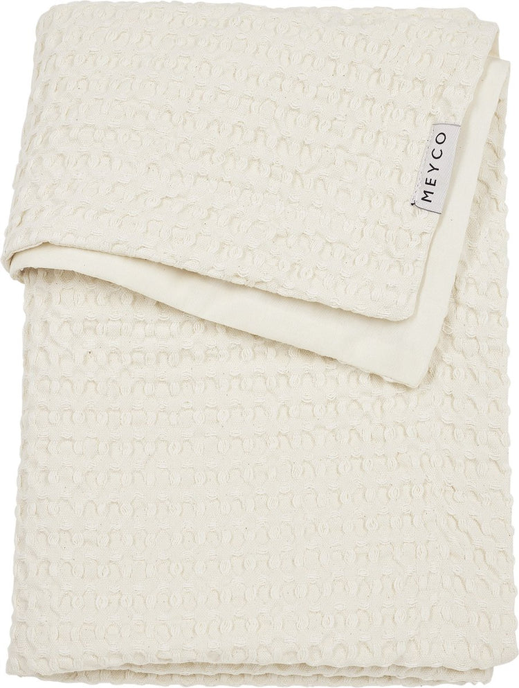 Meyco baby wafel katoen wiegdeken - nature - 75x100cm - 1.0 tog